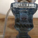 Paire de lampes en verre bleuté