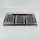 Vintage wooden and glass appetizer tray, 1960s/70s