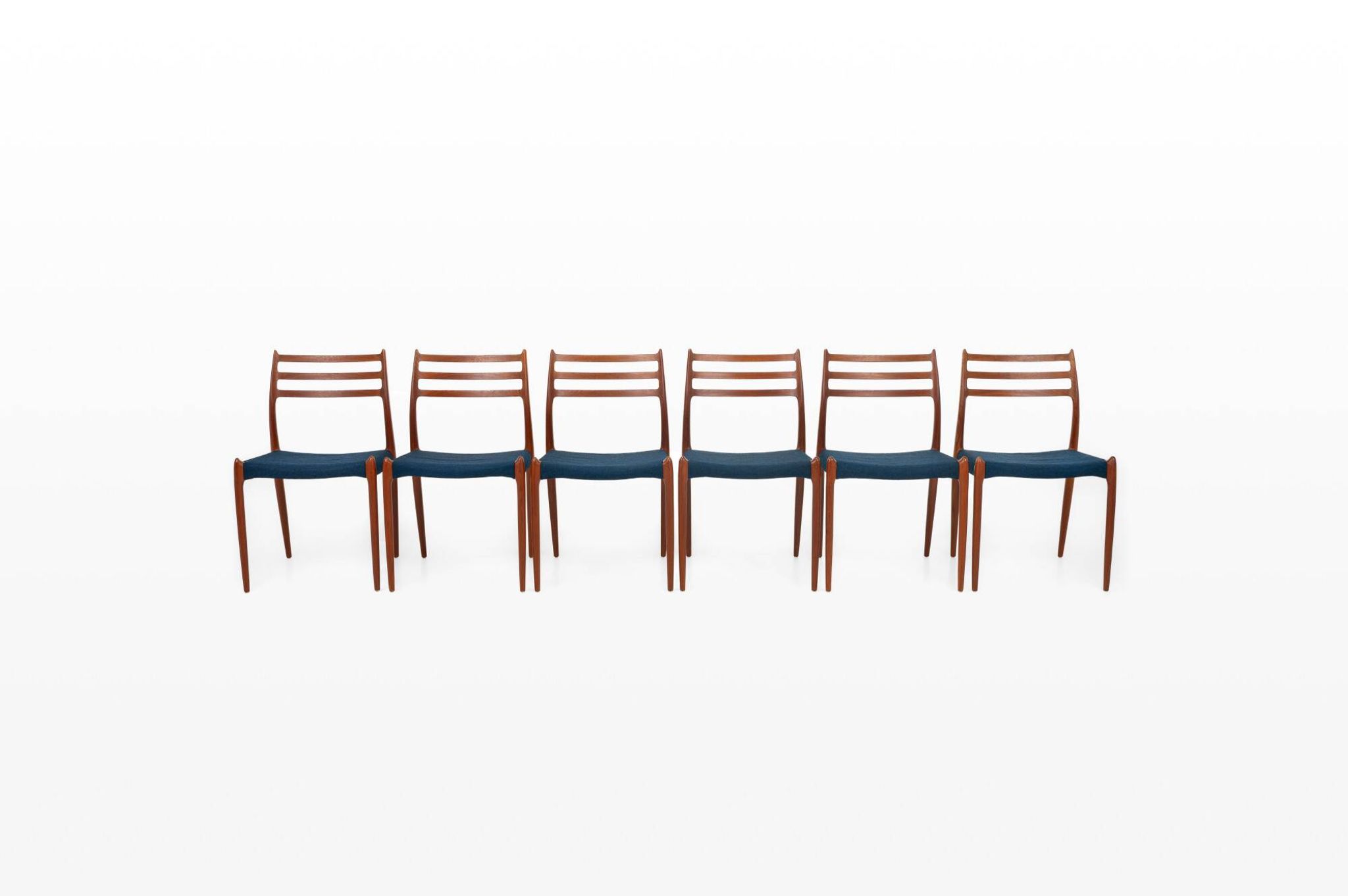 Dining Chairs Model 78 by Niels O. Møller for J.L. Møllers, 1960s, Set of 6