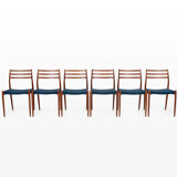 Dining Chairs Model 78 by Niels O. Møller for J.L. Møllers, 1960s, Set of 6