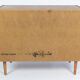 Teak slide door cabinet, made in Sweden, marked swan, 1960s