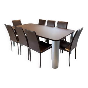 1Table en verre marron
