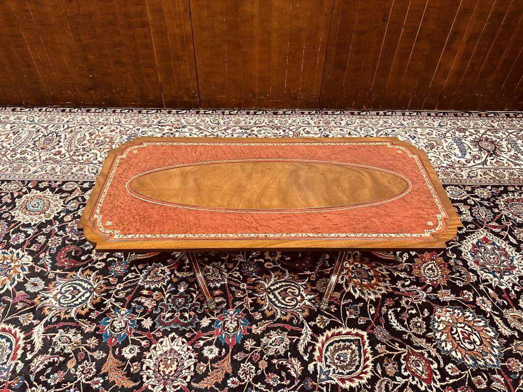 Antique English Chesterfield Coffee Table with leather top