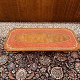 Antique English Chesterfield Coffee Table with leather top