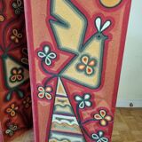Screen decorated with wool threads, "Huichol" art, Sofia Ribeira, 120 cm