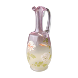 Frosted blown glass carafe with enamel decoration, 1900