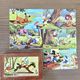 Disney Antique toy, cube puzzle - 12 pieces in their wooden case - Garnier Cornil