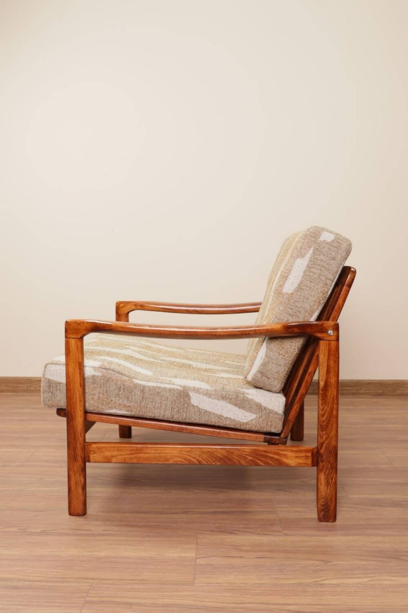 Vintage armchair with cushions, designed by Zenon Bączyk, Poland, 1960s.