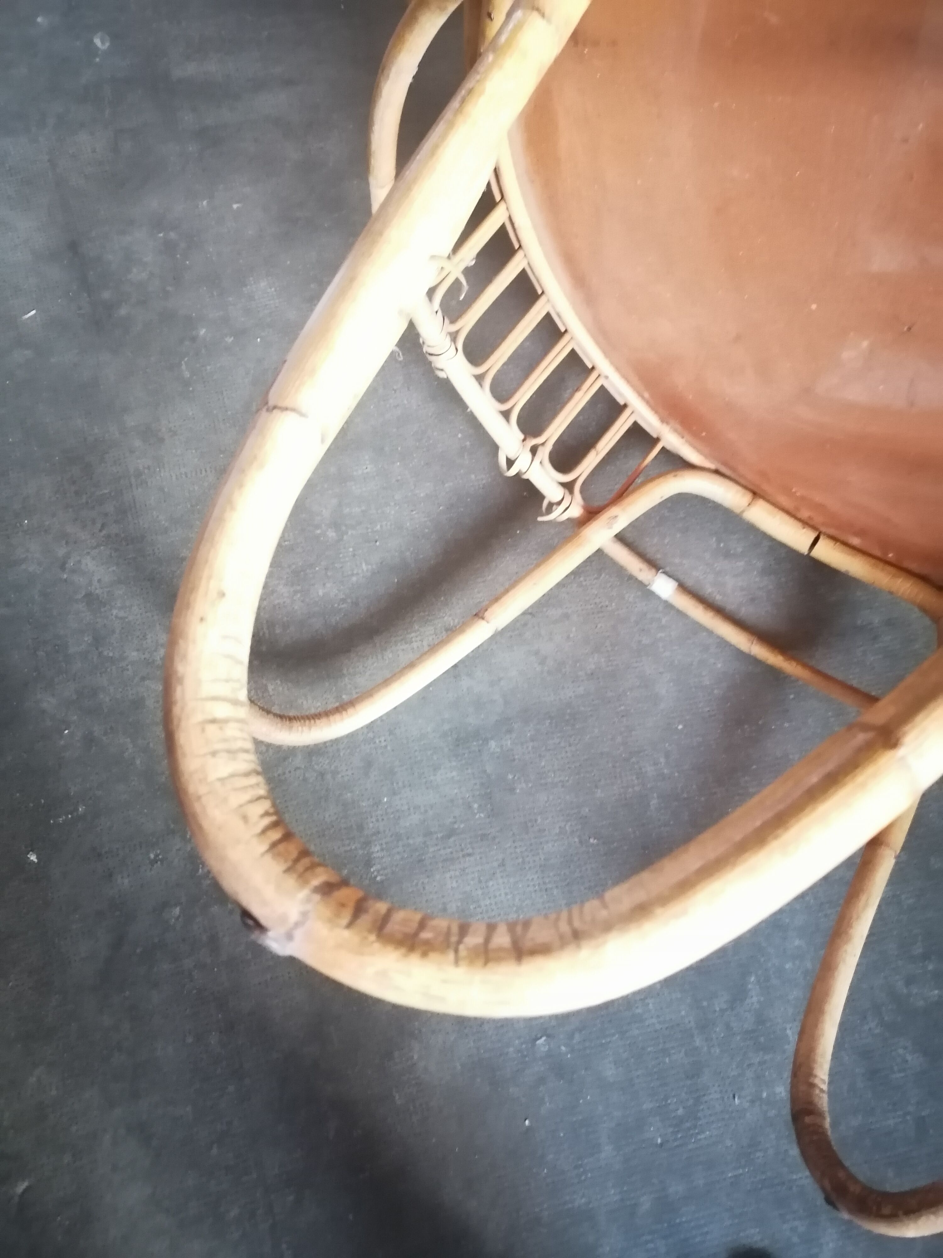 1960 wicker rattan coffee table