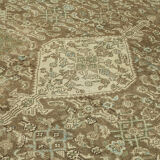 Handmade oriental contemporary 1980s 255 cm x 352 cm beige wool carpet
