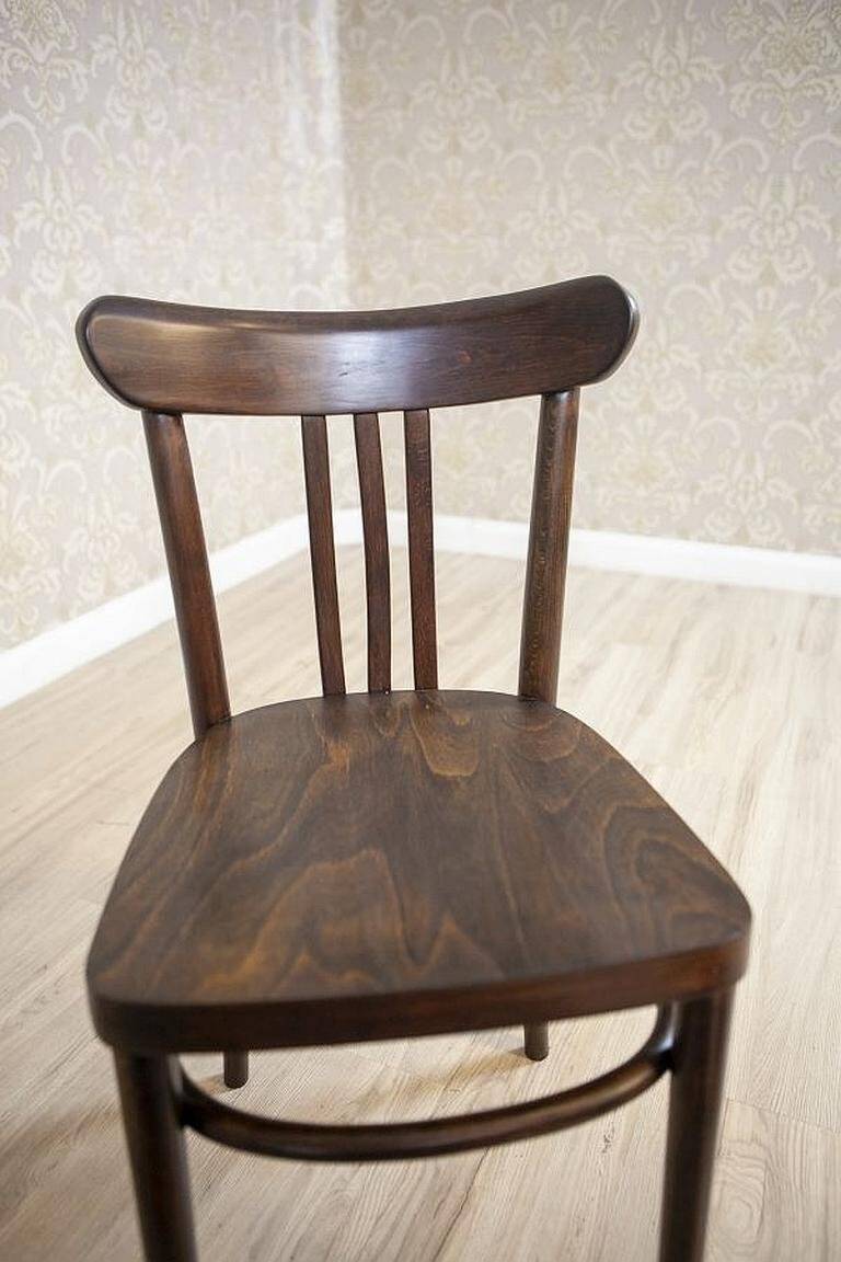 Set of Vintage Brown Beech Chairs, 1950s