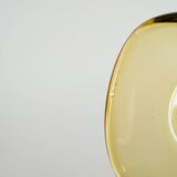 Pair of storage compartments in yellow colored glass, in the style of Murano, 1970