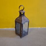 Antique french metal walking candle lantern. from around 1900.