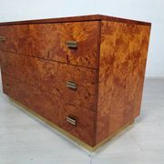 Vintage drawer chest in amboyna burl, 1970s