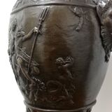 Lamp foot in patinated bronze medal