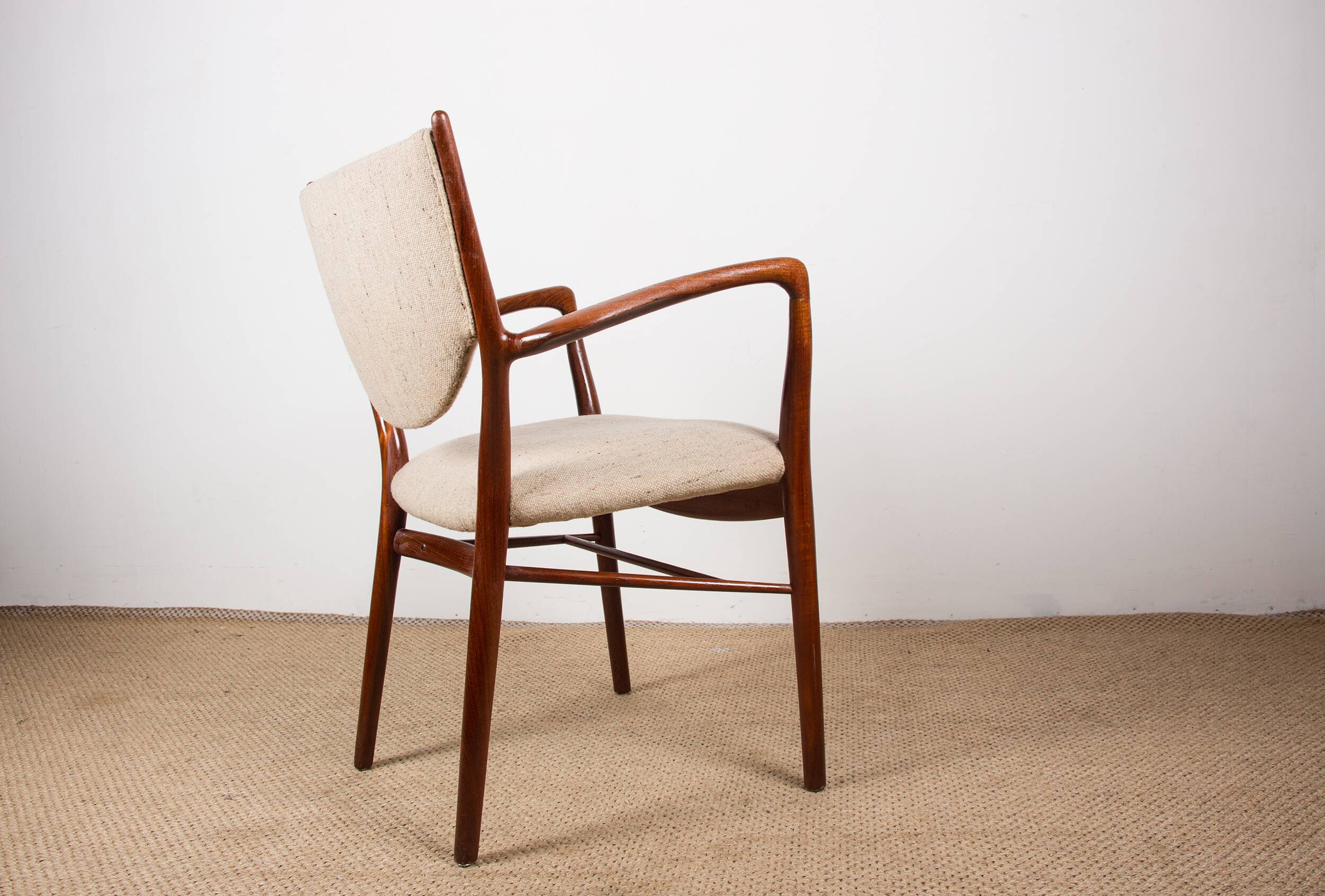 Danish teak and fabric armchair model BO-72, Finn Jhul for Bovirke 1946.