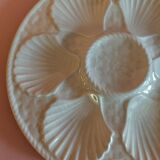 Assiette à huîtres en faïence blanche de Longchamp