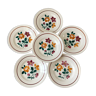 Set of 6 dessert plates Terre de Fer Longchamp early twentieth century