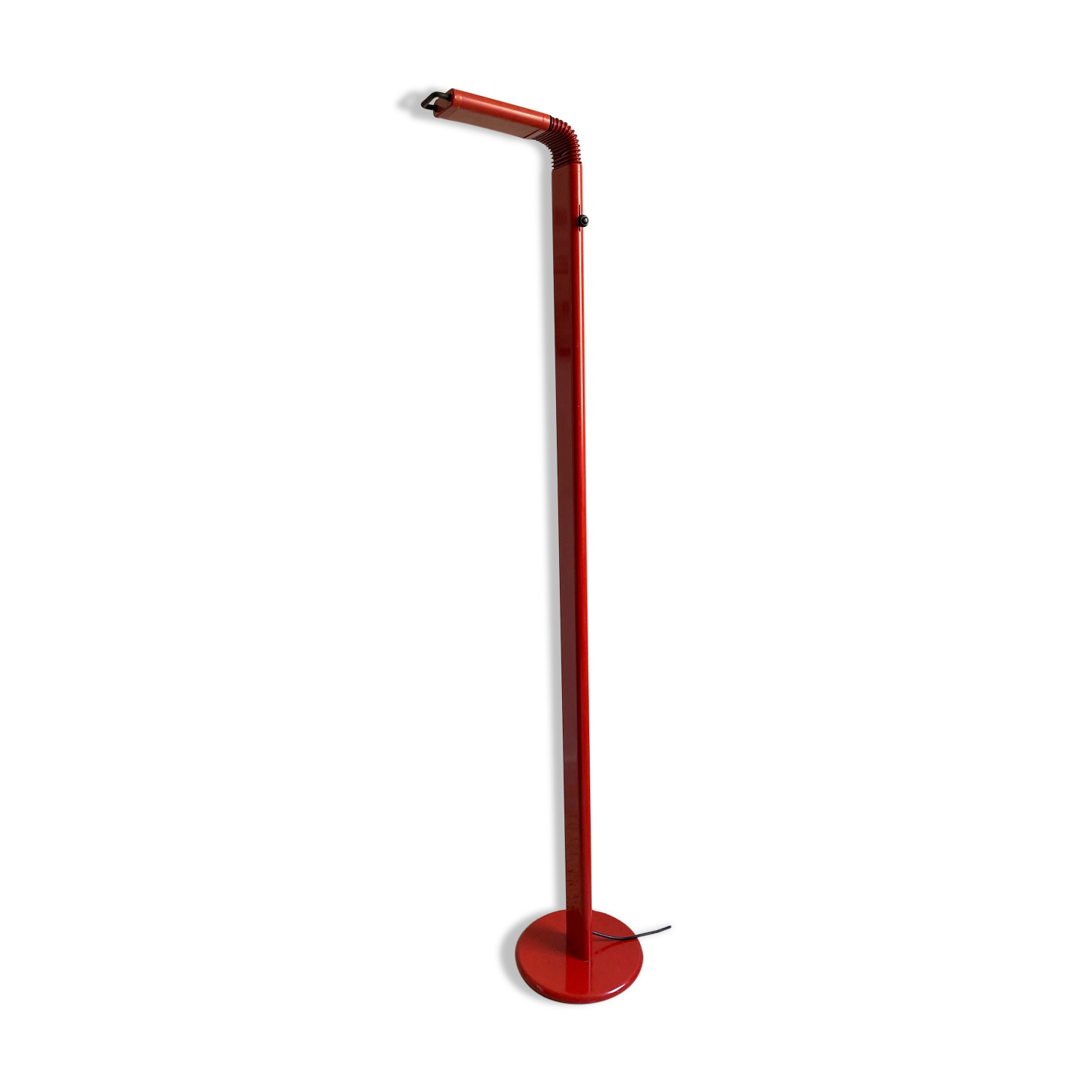 Floor lamp design 80s halogen in red metal, made in Belgium