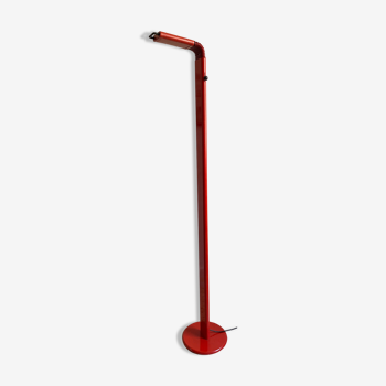 Floor lamp design 80s halogen in red metal, made in Belgium