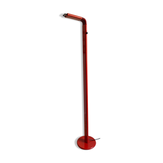 Floor lamp design 80s halogen in red metal, made in Belgium