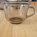 8 Arcoroc smoked glass cups