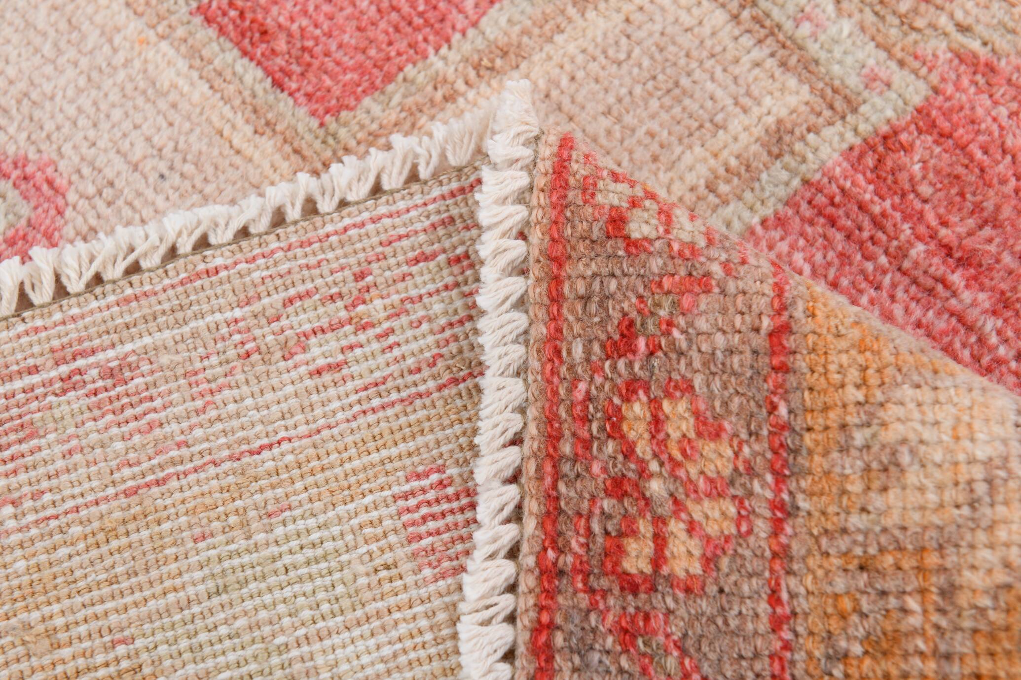 5x9 Red & Cream Antique Vintage Rug 142x267Cm SK 19962