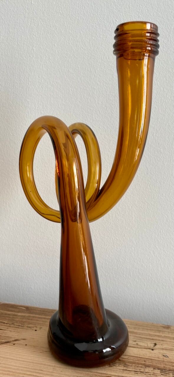 Amber glass vase