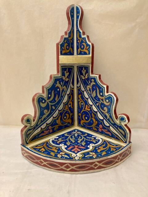 Painted Wood Corner Shelf