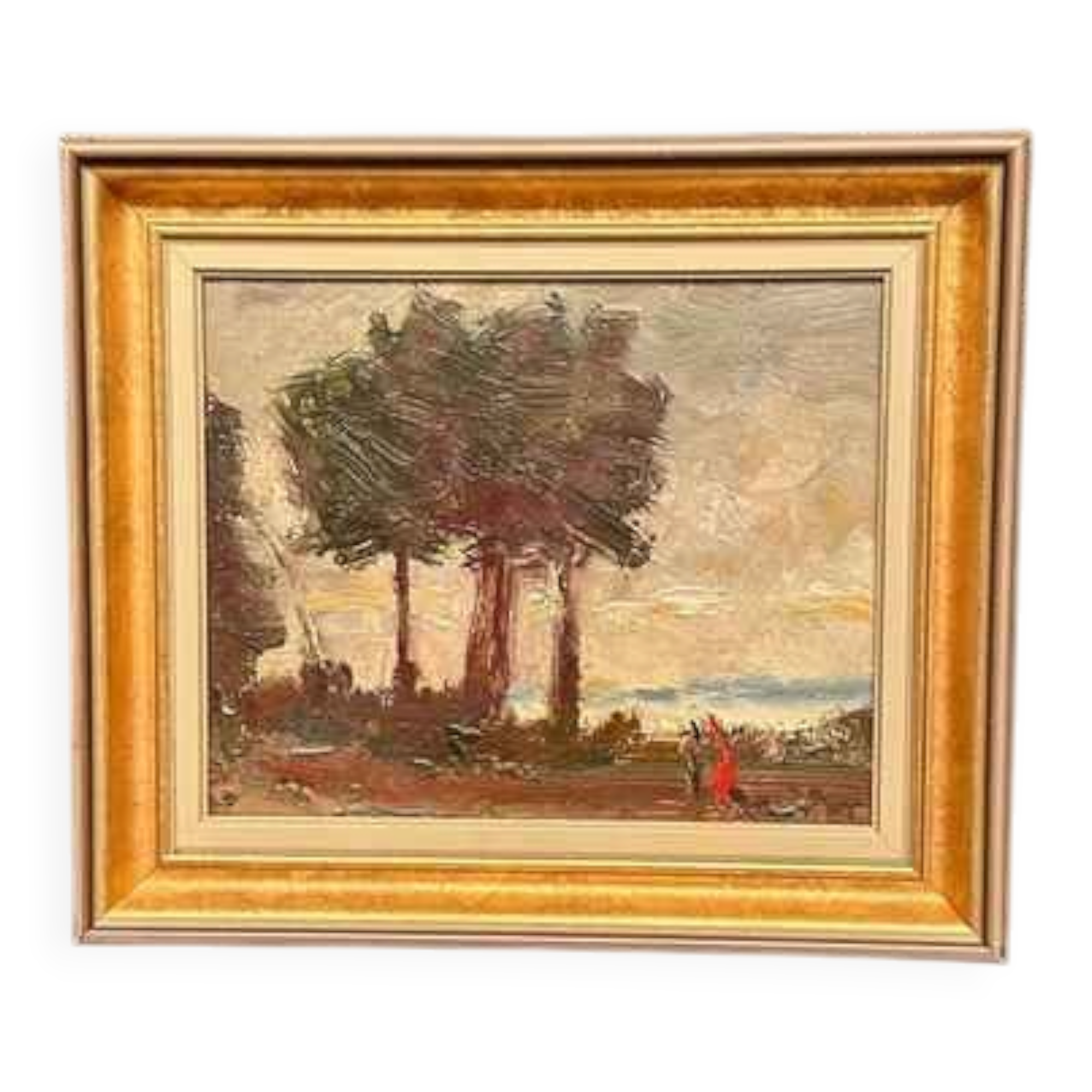 Original Swedish Oil on Panel – “Trees” by Cz – Signed – Vintage & Framed –
