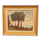 Original Swedish Oil on Panel – “Trees” by Cz – Signed – Vintage & Framed –