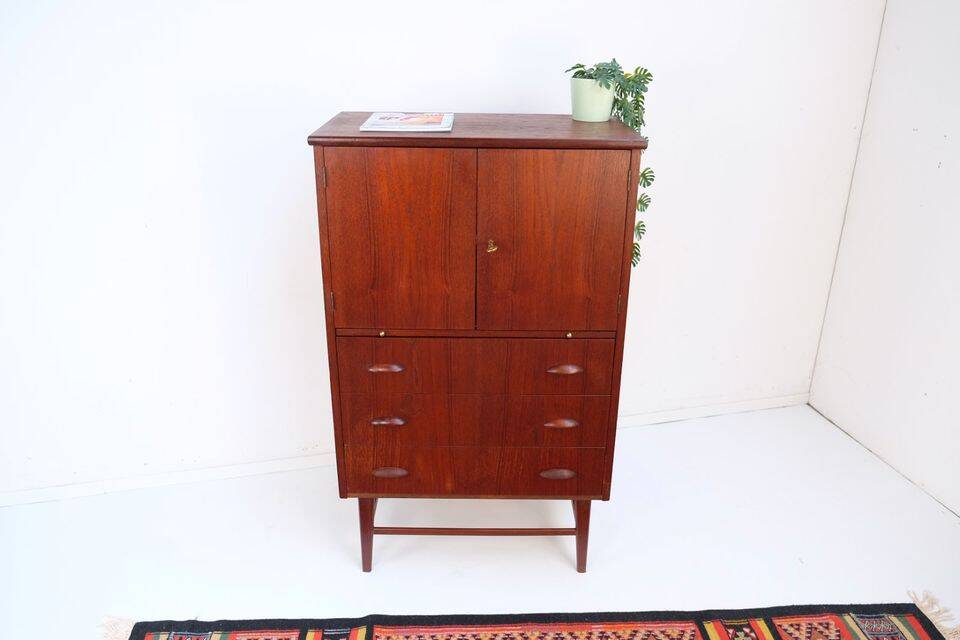 Teak secretary in Danish style, 60s/70s, retro style.