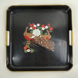 Vintage plastic tea tray  Peacock design