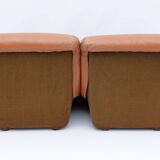 Pair of Lev & Lev Mid-century Modern Fiberglass Frame Leather Armchairs