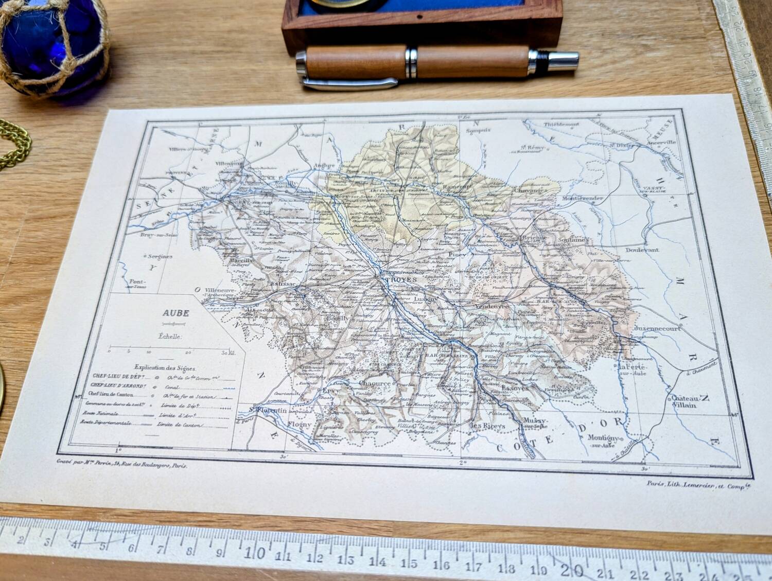 Printed in 1889, Aube, Grand-Est.