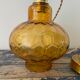 Vintage suspension lamp in electrified amber glass to nine