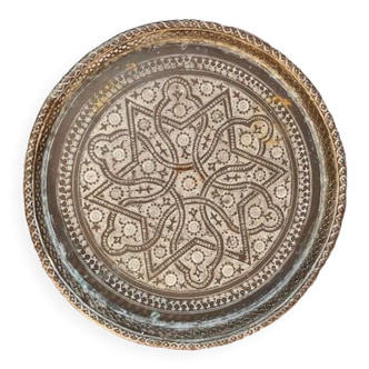 Moroccan brass tray