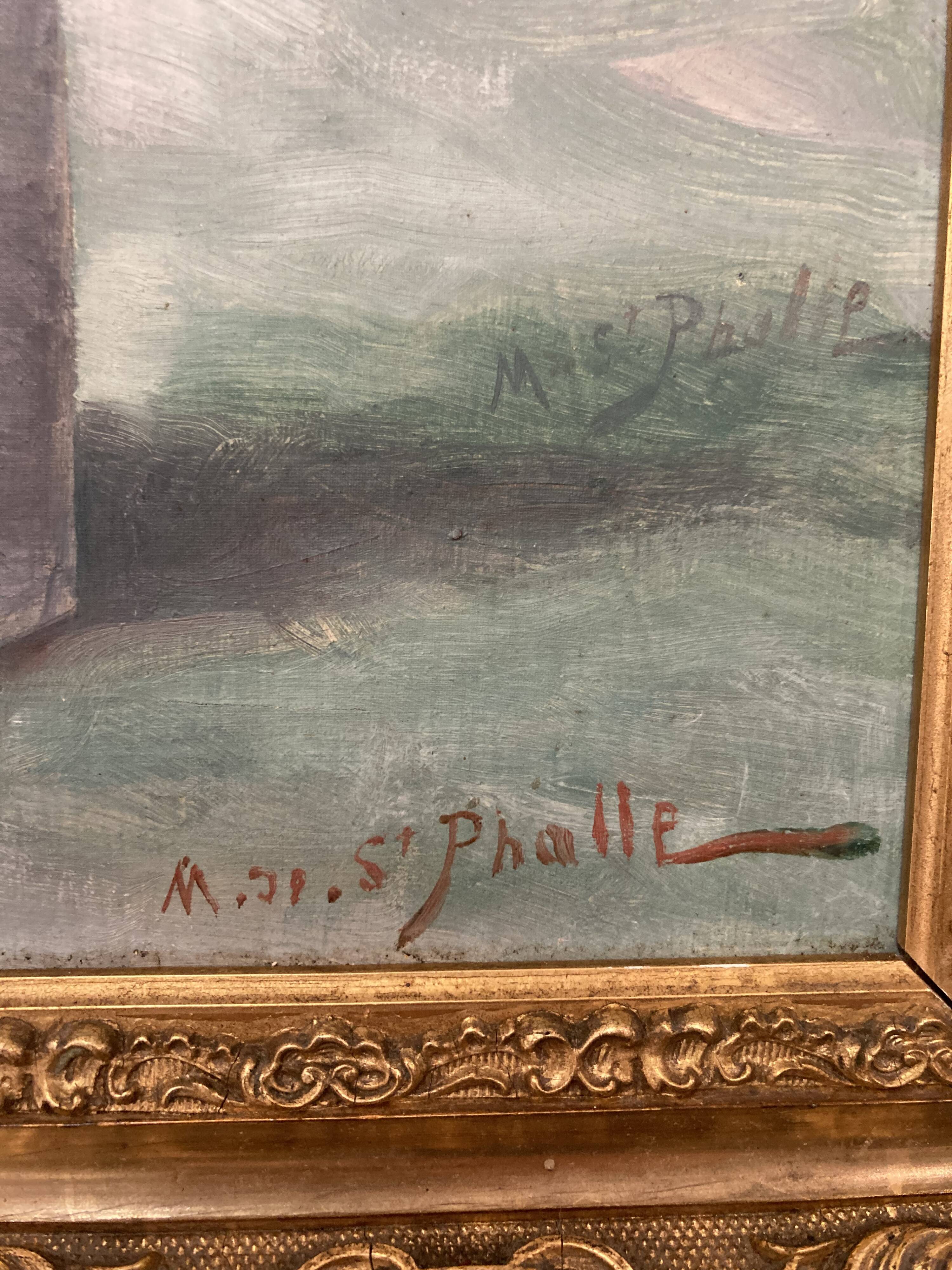 Oil on canvas "tulips" gilded frame