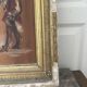 Antique Oil Wood Panel Framed Musketeer Signed 19th Century