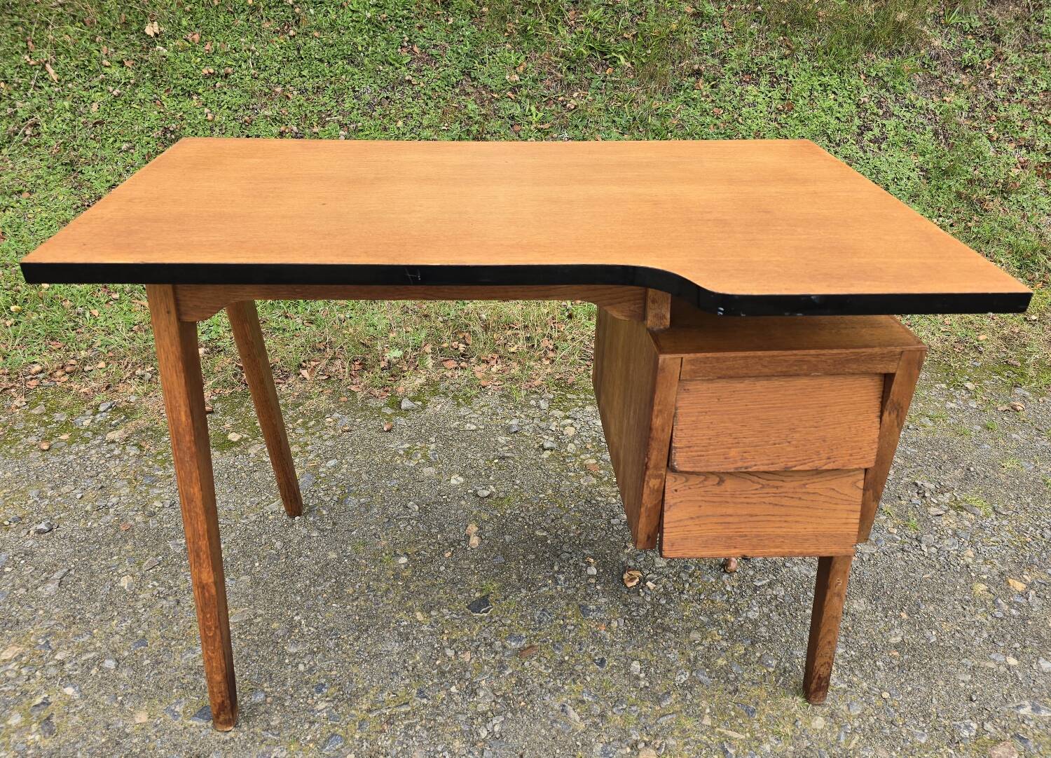 Scandinavian-style compass-legged desk, 1950s