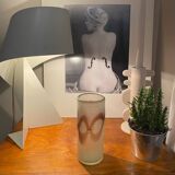Smoked blown glass vase