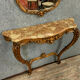 Louis XV Baroque console in natural wood with its mirror