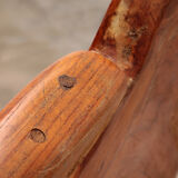 Robust armchair made of recycled wood