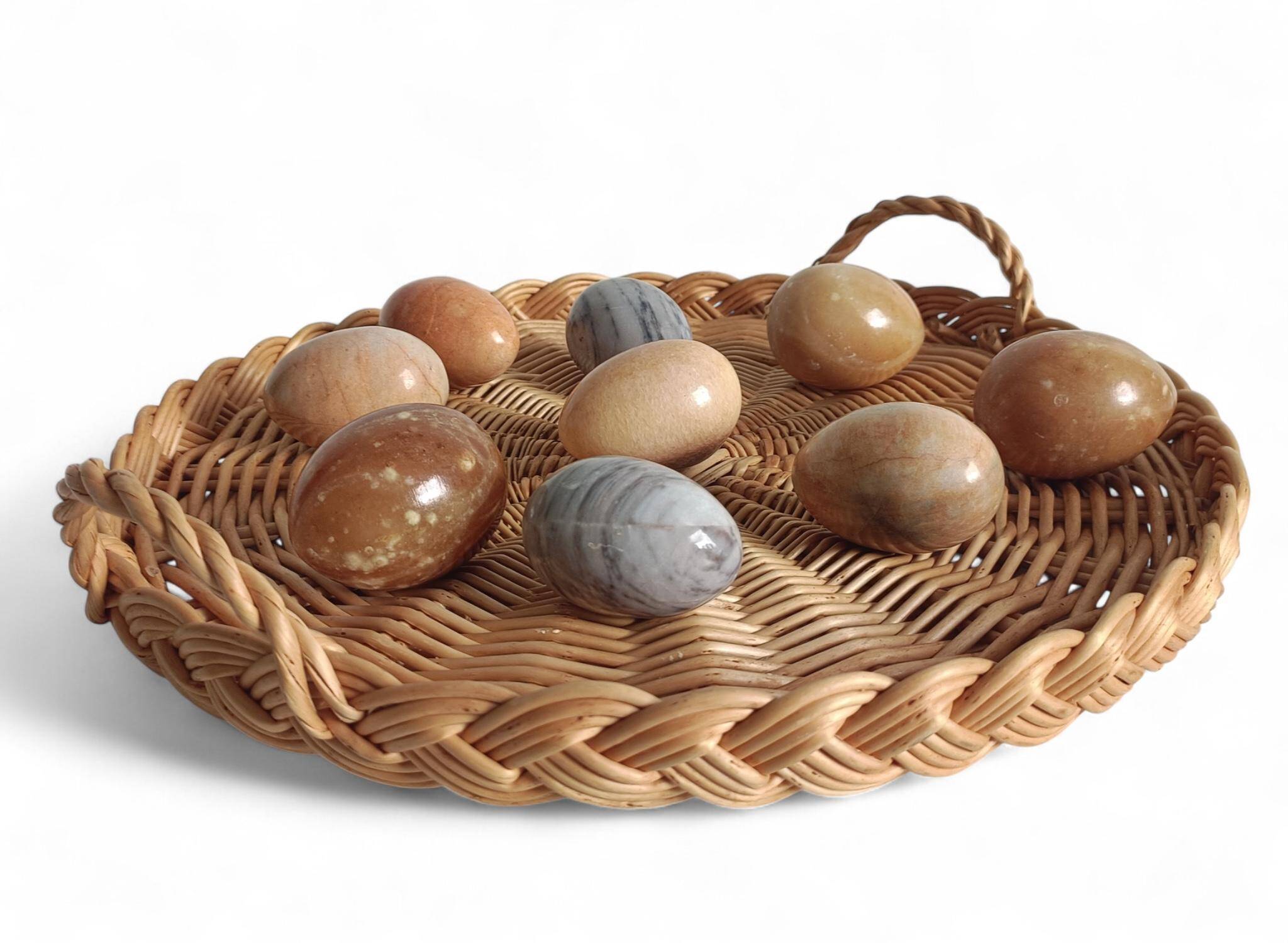 Rustic French Provence Large Round Handled Wicker Tray, France