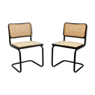 Pair of S32 Cantilever chair by Marcel Breuer, Dark Edition, 1980