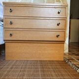 Bedside 3 drawers in light wood