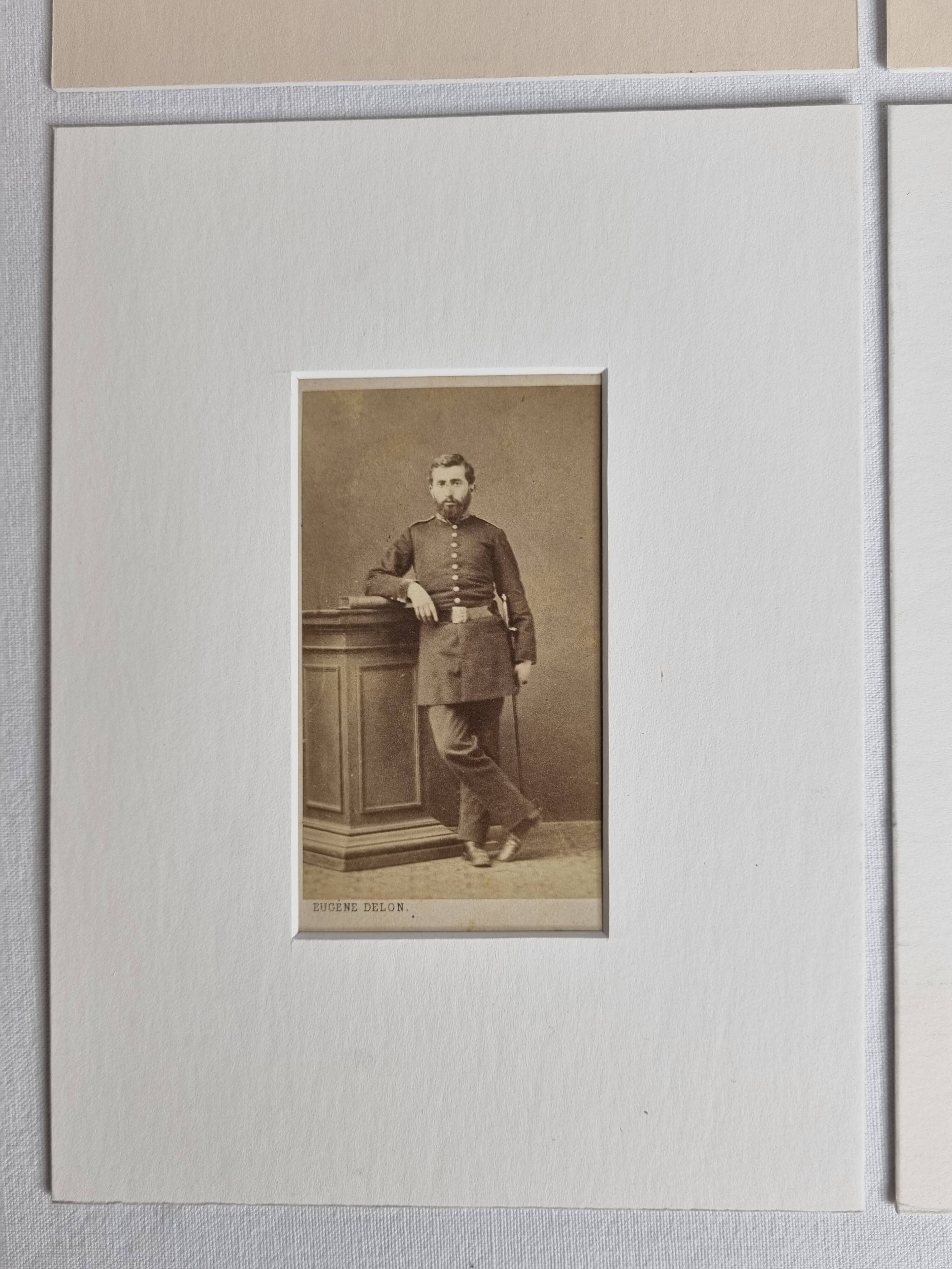 Set of 6 mounted old photographs, 19th century studio portraits