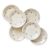 Set of 6 semi-deep plates, Béarn model from Moulin des Loups