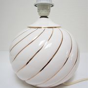 Pied de lampe céramique blanc et or design italien années 70 / 80