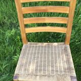 Chaise bois et corde vintage années 60